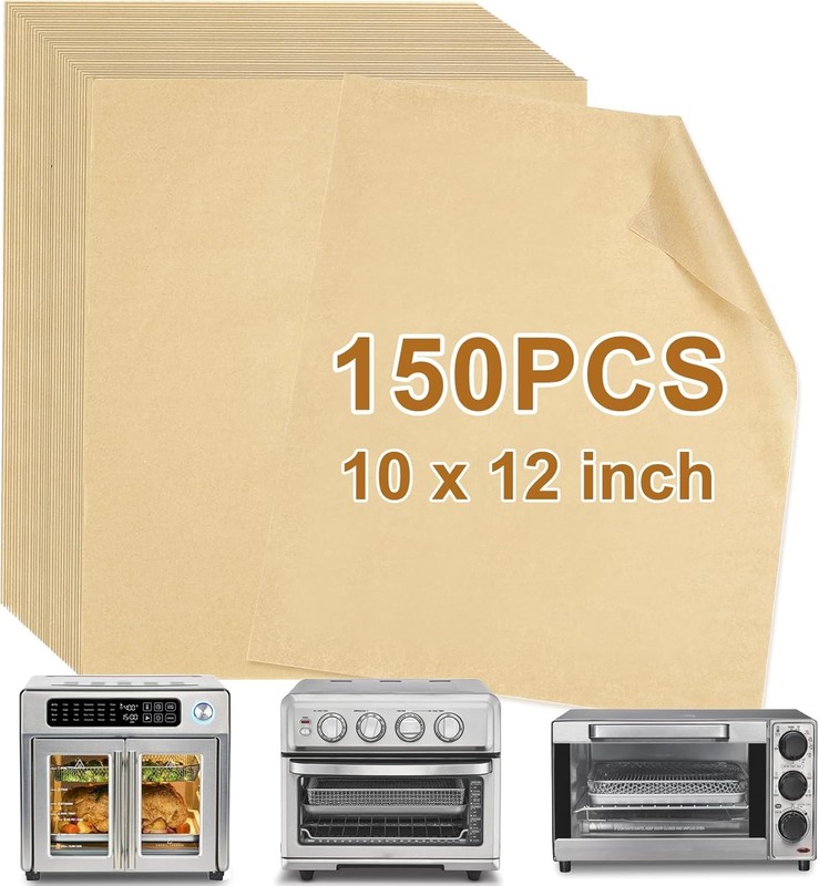 10×12 Inch 150PCS Disposable Air Fryer Liners, Unbleached Parchment