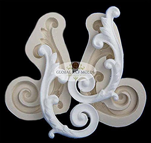 Sugarcraft Molds Polymer Clay Molds Cake Decorating Scroll - Single Fancy- Left gallery