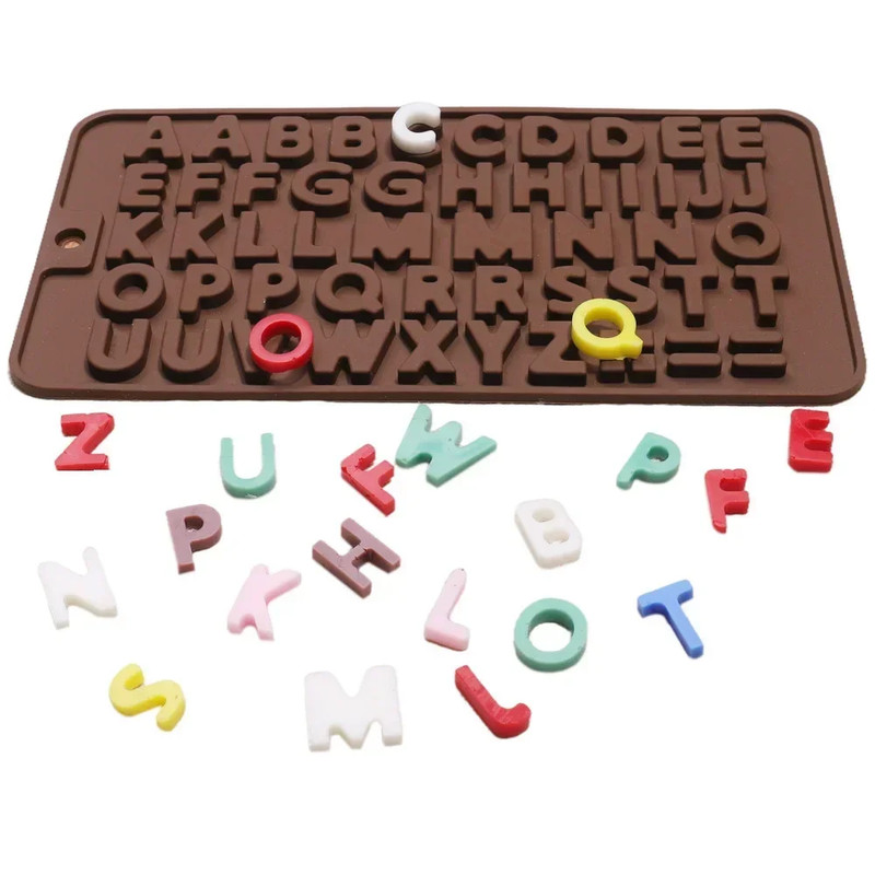 Silica Gel Silicone Mold 26 Letters Chocolate Number Cake Decoration Candy Jelly gallery