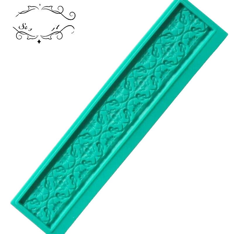 Border Baroque Silicone Mold Relief Scroll Fondant Sugarcraft Lace Cake Deco gallery