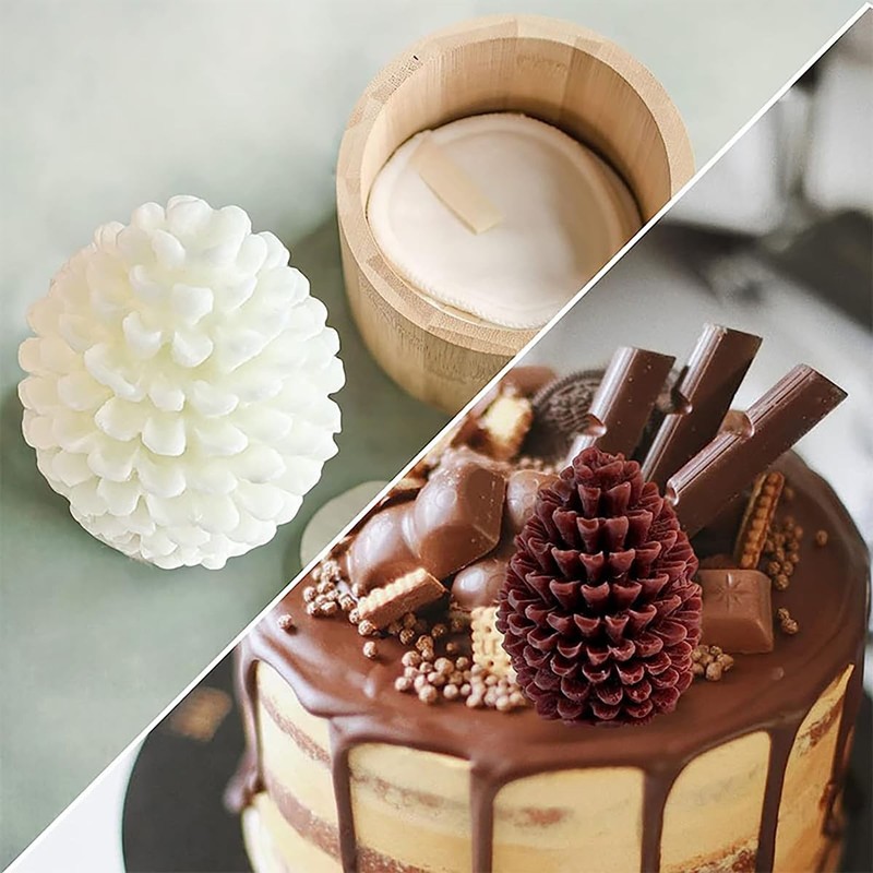 Christmas Pinecone Silicone Candle Molds Soap Mold 3D Xmas Medium, white gallery