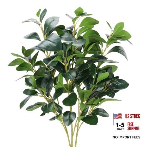 3Pcs Artificial Greenery Stems 32.3” Long Stem Artificial Green Leaves Grenn