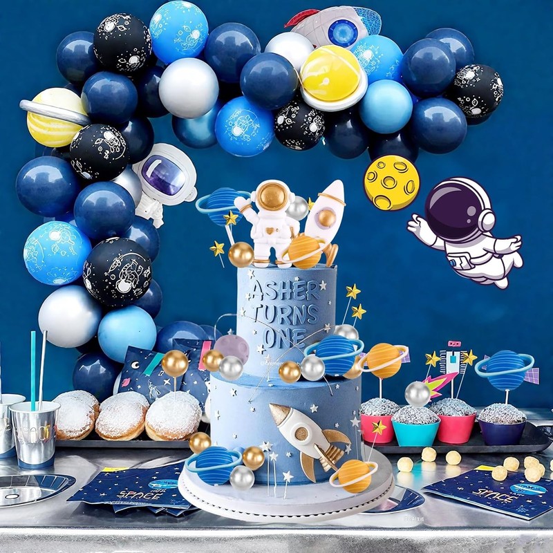 Space Theme Cake Topper 20Pcs Outer Space Cake Decoration Astronaut Figurine gallery