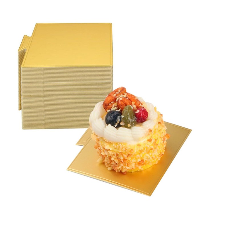 3.1″ Mini Cake Base Square Cardboard Perfect for Cake Decorating Cake Dessert…