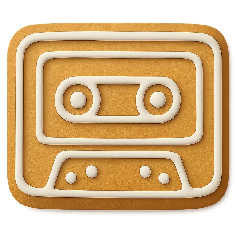 Side A Cassette Tape Cookie Cutter & Stamp, Fondant & Clay - 4x3.2 gallery