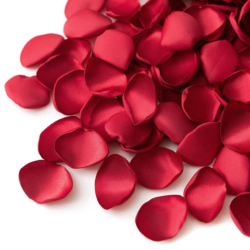 Ling’s Moment Dark Red Silk Rose Petals – Wedding Aisle & Flower Girl Decor – 20
