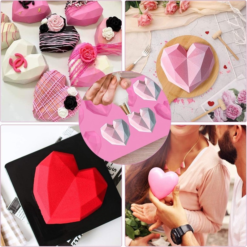 Molde De Silicona Para Chocolate Con Hoyuelos En Forma De Corazón, Bandeja 10Pcs gallery