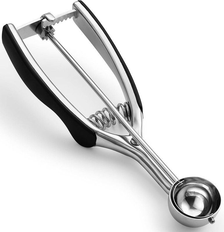 Spring Chef Extra Small Cookie Scoop, #100 - X-Small - 0.6 Tbsp, Black