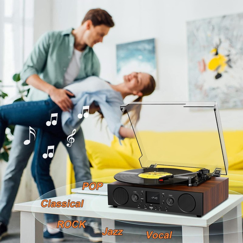Jungle Monster Vinyl Record Player Built-In Speakerbluetooth Turntable Usb gallery