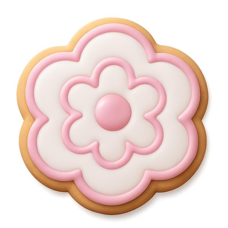 Dainty Scalloped Edge Flower Cookie Cutter & Stamp – 4×4