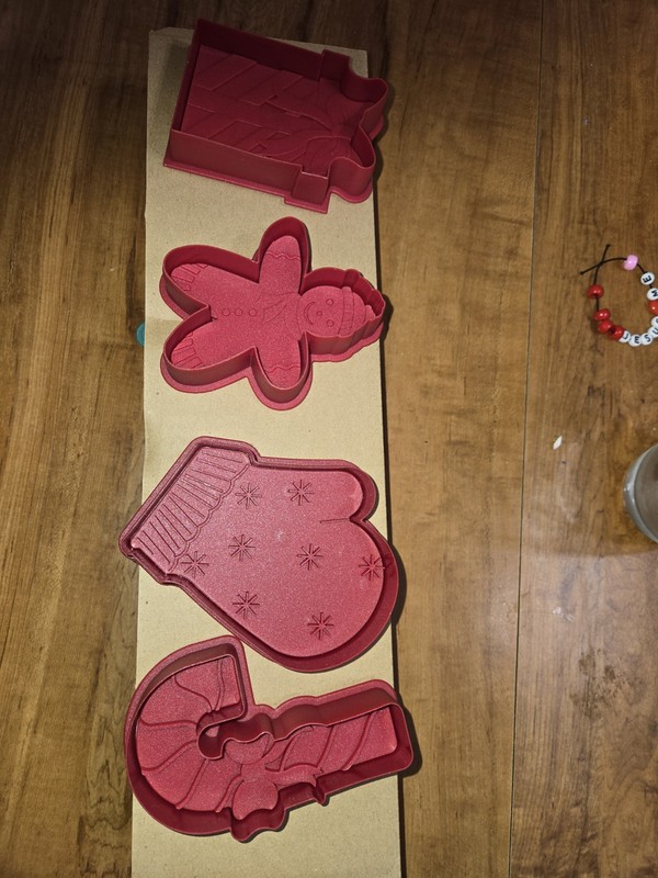 Christmas Cookie Cutters 8 Pieces Candy Cane Snowflake Tree Snowman Present gallery