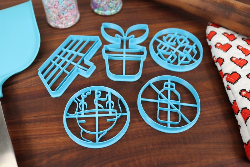 Earth Day Cookie Cutters - Happy Earth, No Plastic Symbol, Potted Sprout, gallery