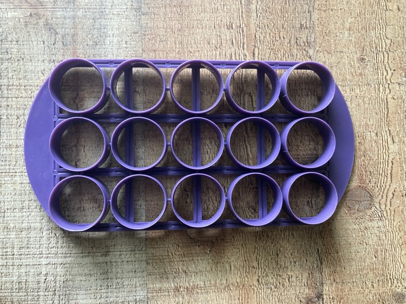 Mrs. Fields Mini Cuttables - Round Cookie Cutter Purple Grid ~ Makes 15 gallery