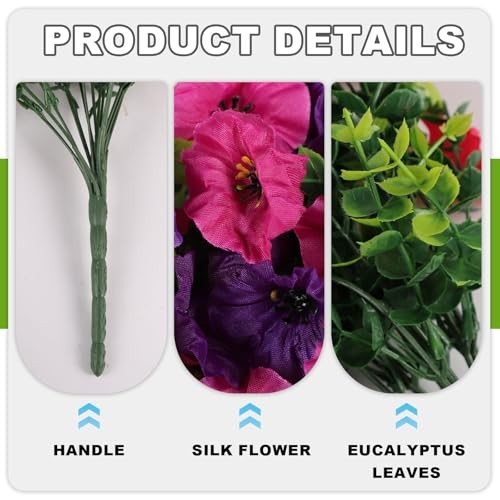 Fake Artificial Hanging Morning Glory Flowers for Purple and Dark Purple gallery