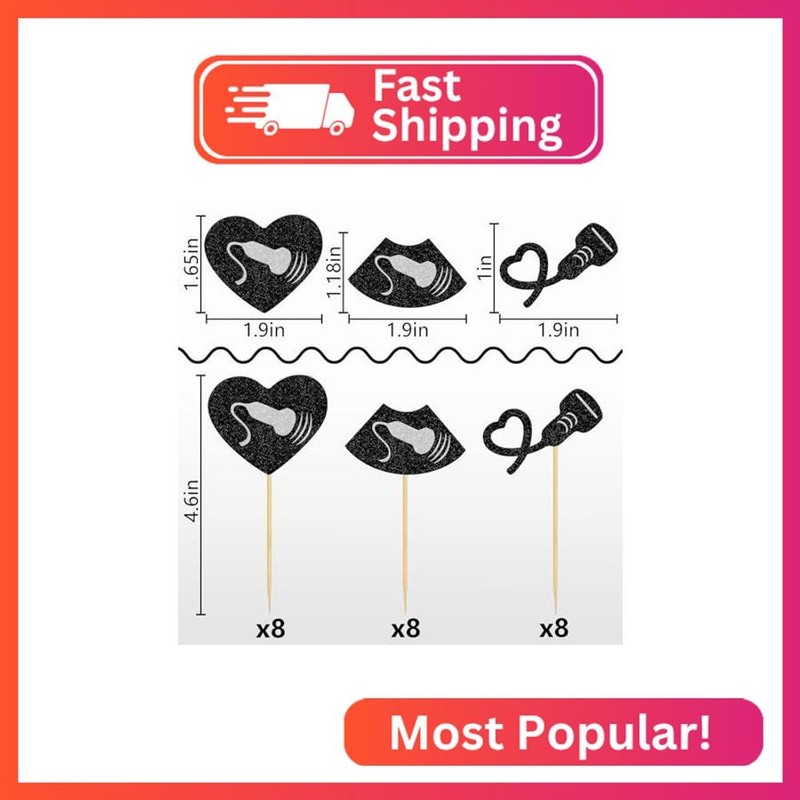 Sonography Cupcake Toppers, 24 PCS Ultrasound Cake Decorations for Sonographer, gallery