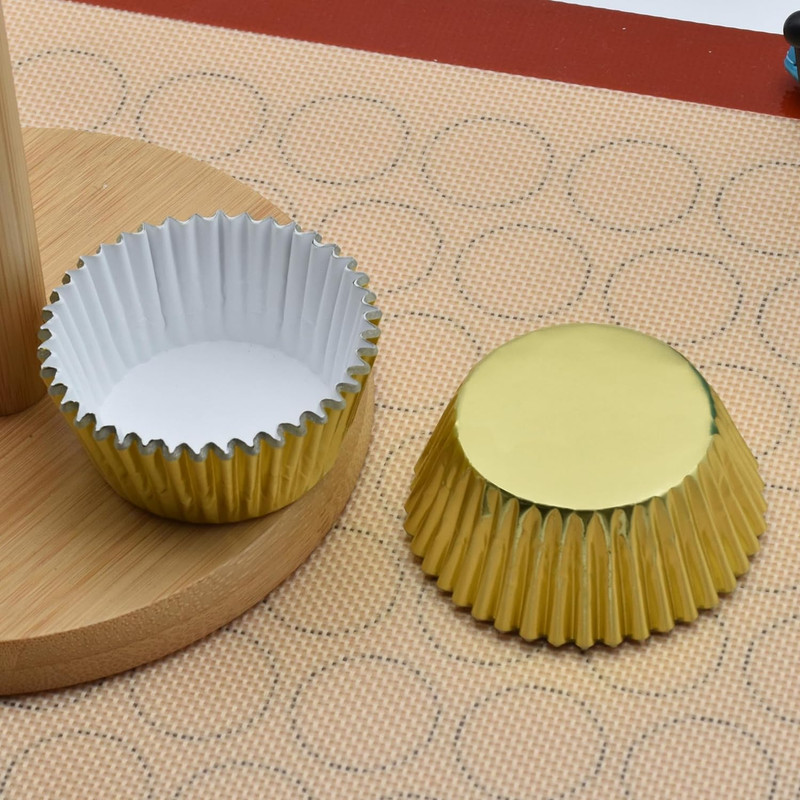 200 Pcs Gold Foil Cupcake Liners Standard Baking Cups Muffin Paper Cases gallery