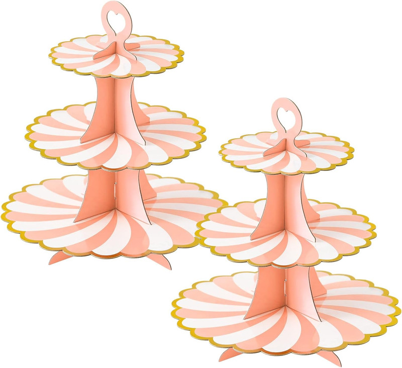 3-Tier Cupcake Stand, Cardboard Cupcake Tower, Dessert Cup Cake Stand Tower for gallery