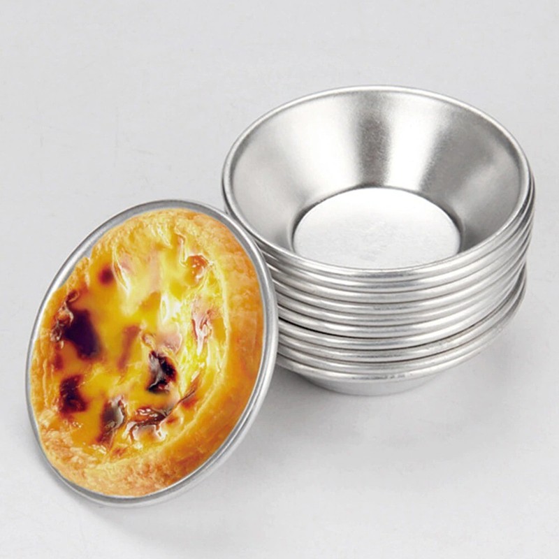 10/20pcs Aluminum Alloy Egg Tart Cupcake Mould Fruit Cake Pie Mold Small Baking
