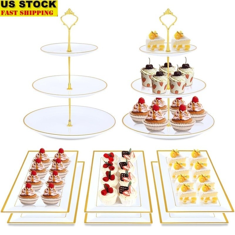 Sturdy Metal Dessert Stand 3 Tier Round Display Parties Weddings Events New