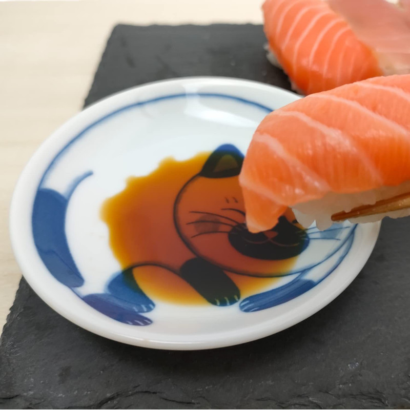 LOVE JAPAN Dessert Sushi Soy Sauce Salad Small Plate Small, Sleeping Cat gallery