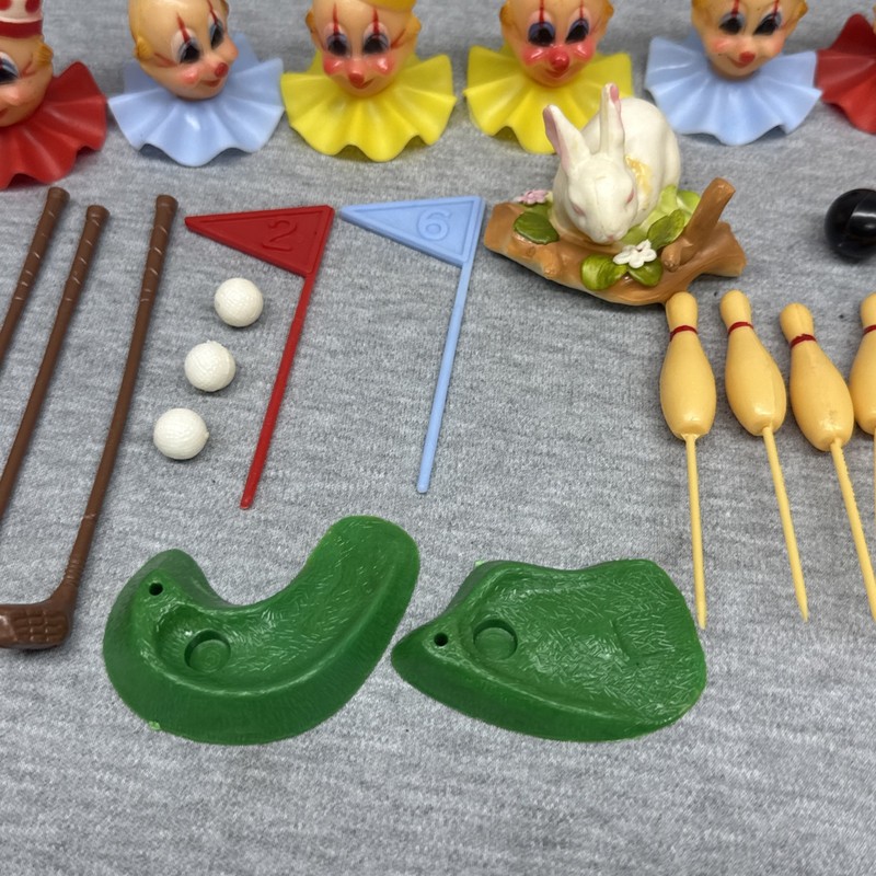 Vintage 1970's Wilton Cake Toppers Lot - Clowns / Golf / Bowling gallery
