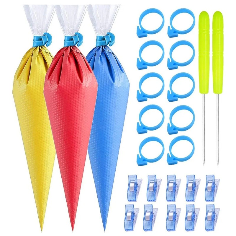 122Pieces Tipless Piping Bags – 100pcs Disposable Piping Pastry Bag B24
