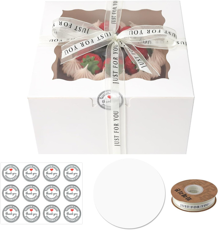 10 Pack Cake and 8 Cupcakes Bento Box Transparent and Clear Dessert Storage Cont