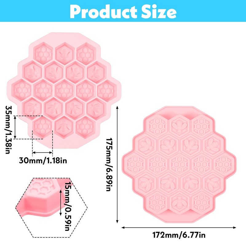 Versatile Honey Comb Silicone Mold, 19 Cavity Bee Silicone Honeycomb Mold for... gallery