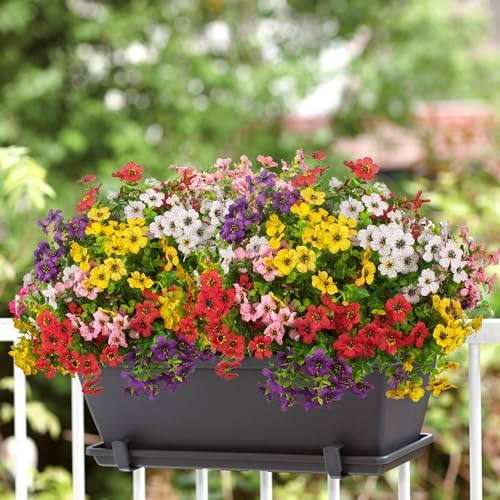 Grunyia 20 Bundles Artificial Flowers for Outdoors, UV Resistant Fake Mix gallery
