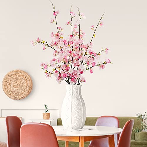 4Pcs Artificial Cherry Blossom Flower Branches, 39.4" Fake Silk 4pcs Pink gallery
