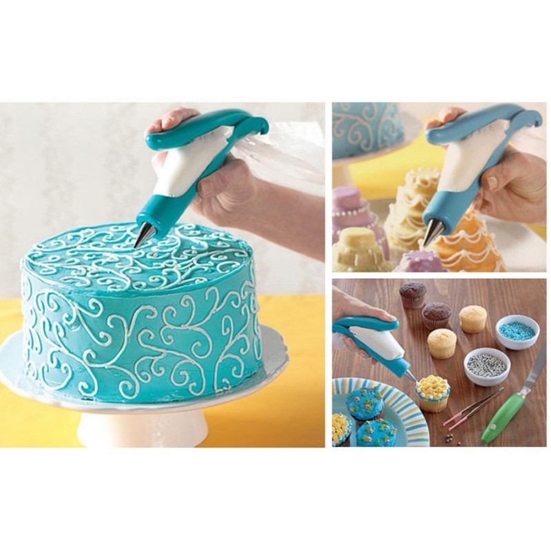 6 Pcs Cake Decorating Pen Tool Kit Icing Piping Nozzles Bags for Party Cakes gallery