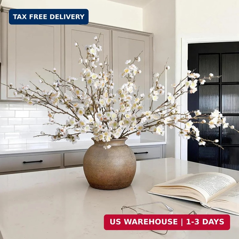 florisso 6 PCS Artificial Cherry Blossom Branches Spring Indoor Decoration, Faux gallery