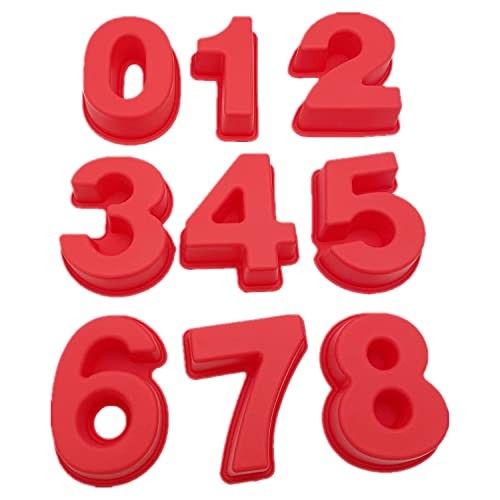 Small 9 pieces Silicone Number Cake Molds Jelly Chocolate Moulds Candy 4inch gallery