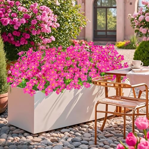 16 Bundles Artificial Flowers for Outdoors Decoration Fake Silk Flowers Fuchsia gallery