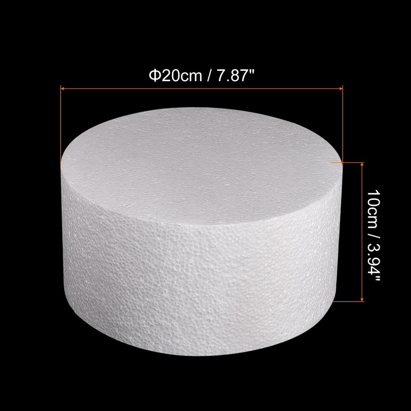 Round Foam Cake Dummy 4 Inch x 8 Inch Circle Dummy Cake Set White gallery