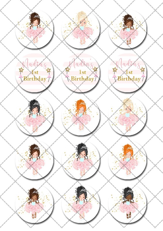 Ballerina Dance Pre-cut Edible Icing Cupcake or Cookie Toppers gallery