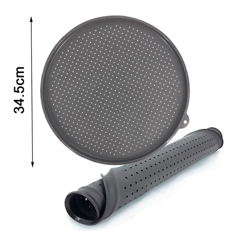 1Pcs Silicone Circular Pizza Baking Tray Mat Non-Stick Pan w/Holes Rollable Tray gallery