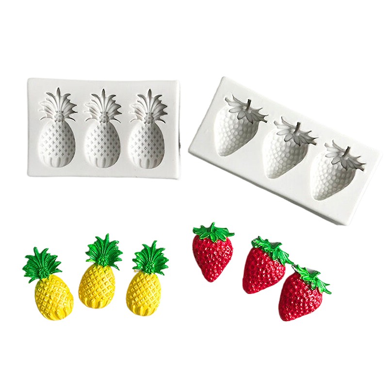 Summer Fruit Silicone Mold Strawberry Pineapple Shape Fondant Mold Cake Cupcake gallery