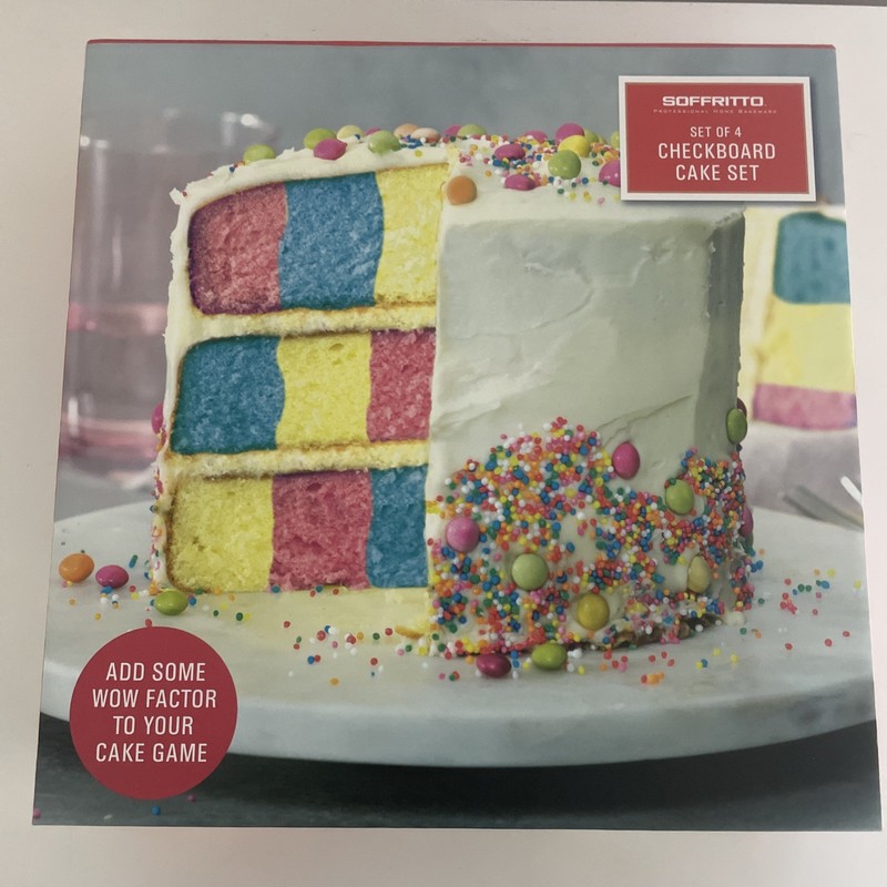 Soffritto Set of 4 Checkboard Cake Set 24cm Tins