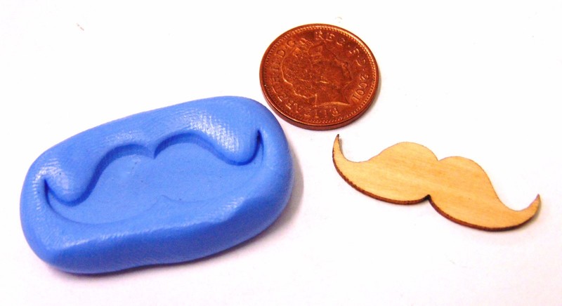 Dolls House Moustache Mould Reusable Silicone Rubber 1:12 Scale tumdee
