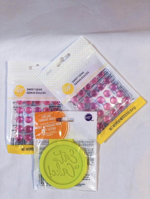 Wilton Cupcake Fondant Mold and Pink Isomalt Gems Baking Tools Cookies Desserts gallery