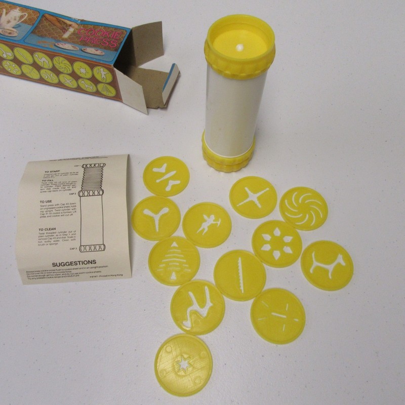 Vintage J.S.N.Y. Cookie Press NR 9747 w/ 12 Design Discs Made in Hong Kong gallery