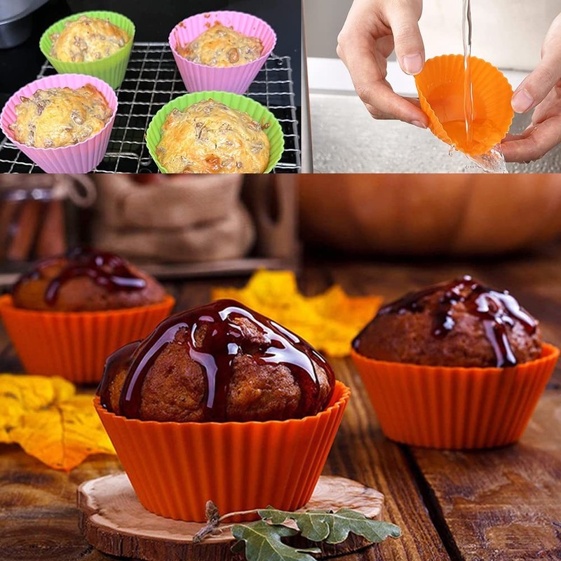 Extra Large Silicone Cupcake Baking Cups 12 Pack, 3.54 Inch Cupcake and Muffin L gallery