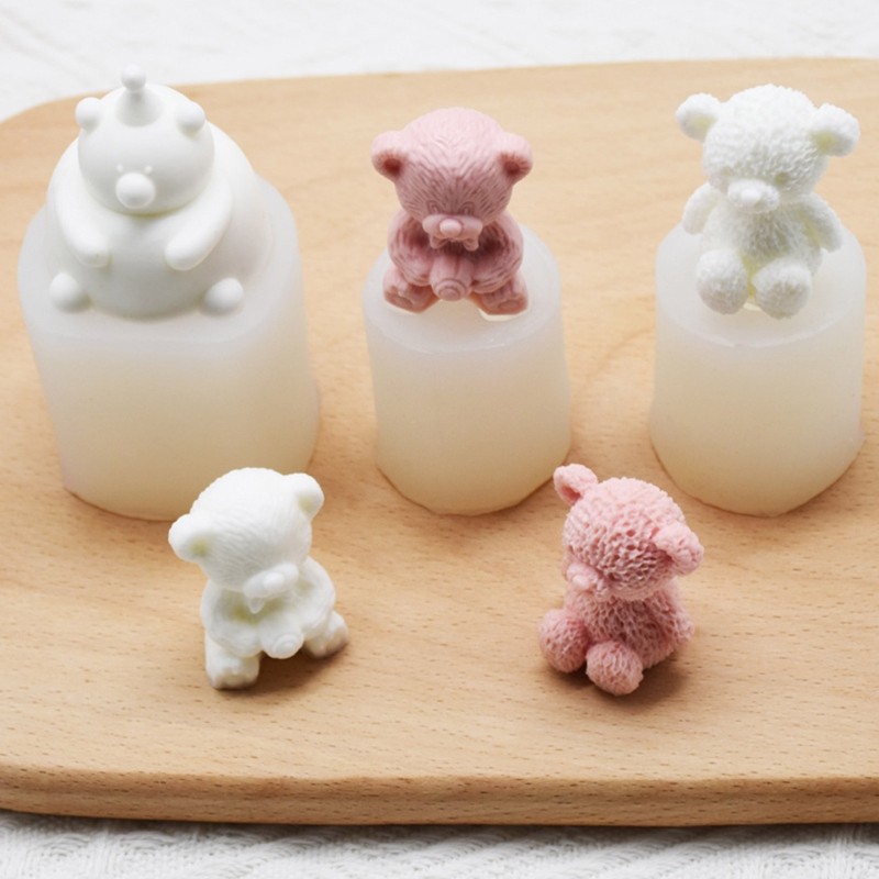 3D Fondant Cartoon Cute Little Bear Chocolate Mold Polymer Craft DIY Molds Home gallery
