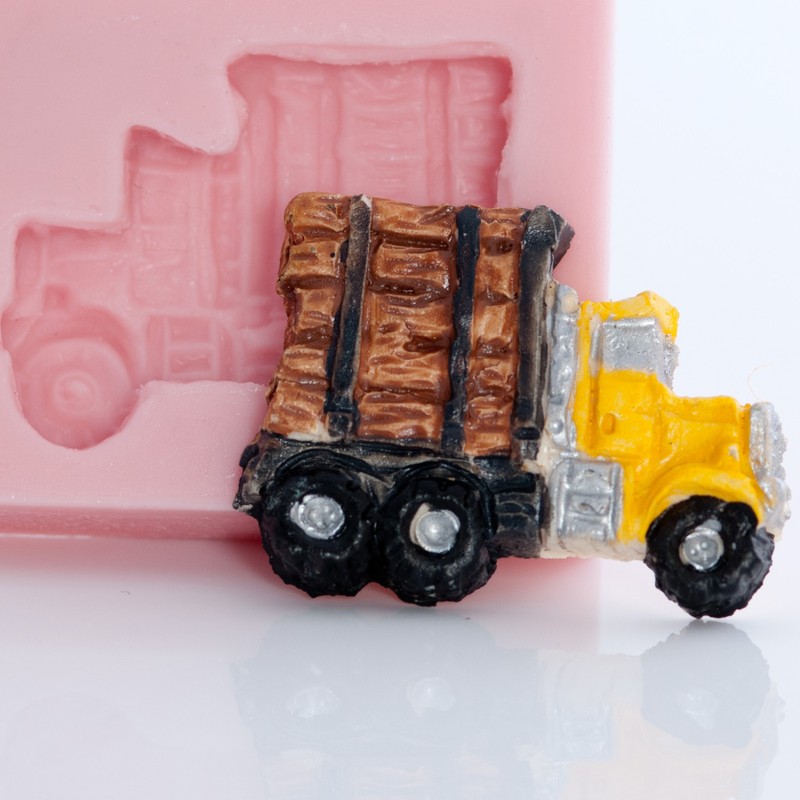 Log Truck Silicone Mold Gum Paste Fondant Candy Resin Polymer Clay Mould (895)