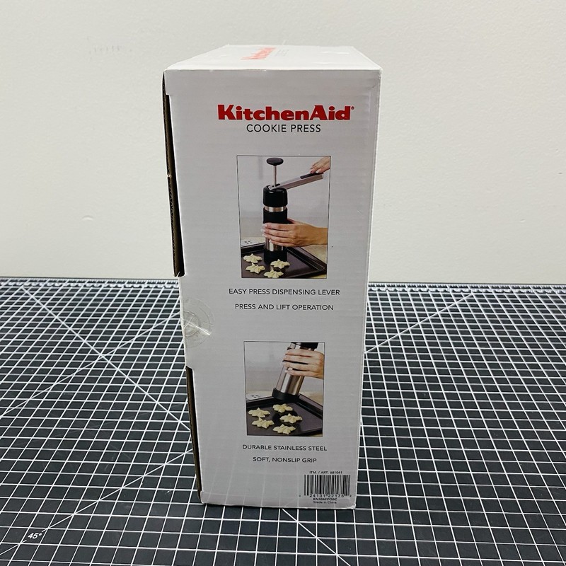 KitchenAid Gourmet Cookie Press Set Stainless Steel/Black 12 Discs New In Box gallery