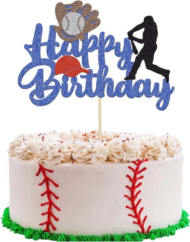 1 Pack Baseball Theme Cake Topper Sports Happy Birthday Baseball Player Cake