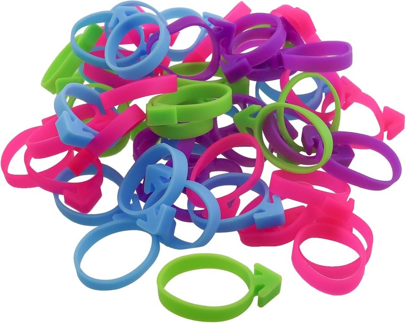 40PCS Buttercream Piping Bag Retainer Rings Silicone Piping Bag Straps Colored