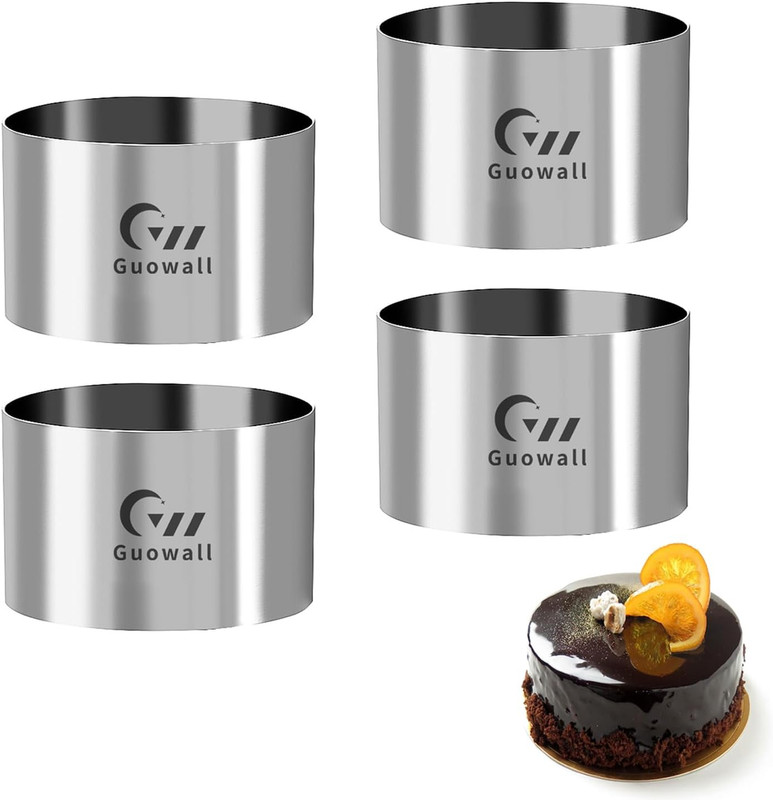 Seamless Cake Ring Mold 4 Pack Stainless Steel Mousse Mould round Food Mold Past gallery