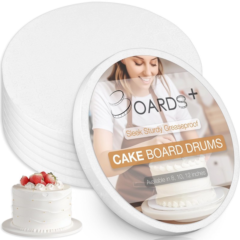 Cake Drum Rounds 12 Inch 1/2 Thick Greaseproof Seamless 6 PCS